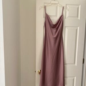 NWOT Velvi Mauve Satin Midi Dress